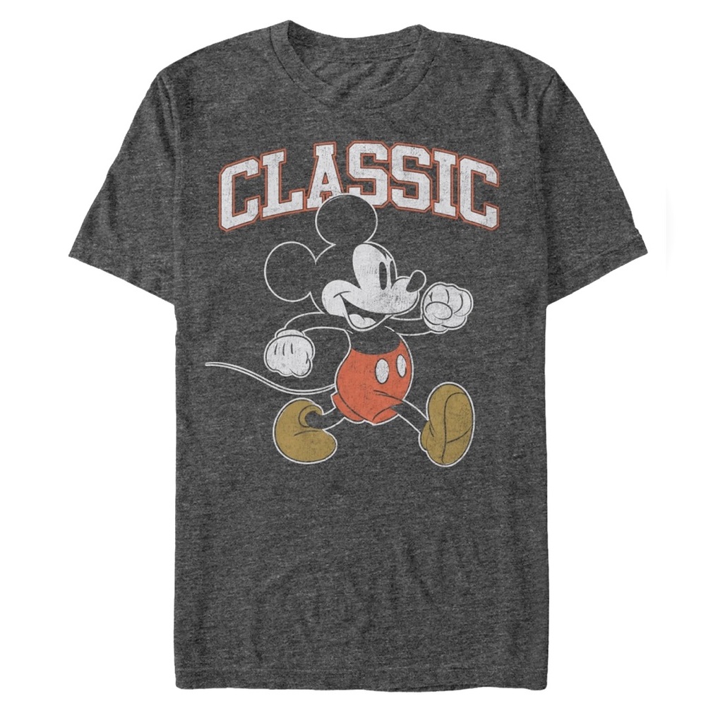 NEW-Classic Mickey Mouse Gray T-Shirt-2XL